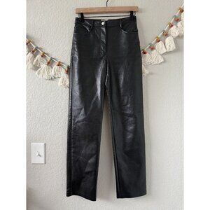 Aritzia Wilfred Melina Pant Vegan Leather Straight Leg Darkacademia Grunge 2